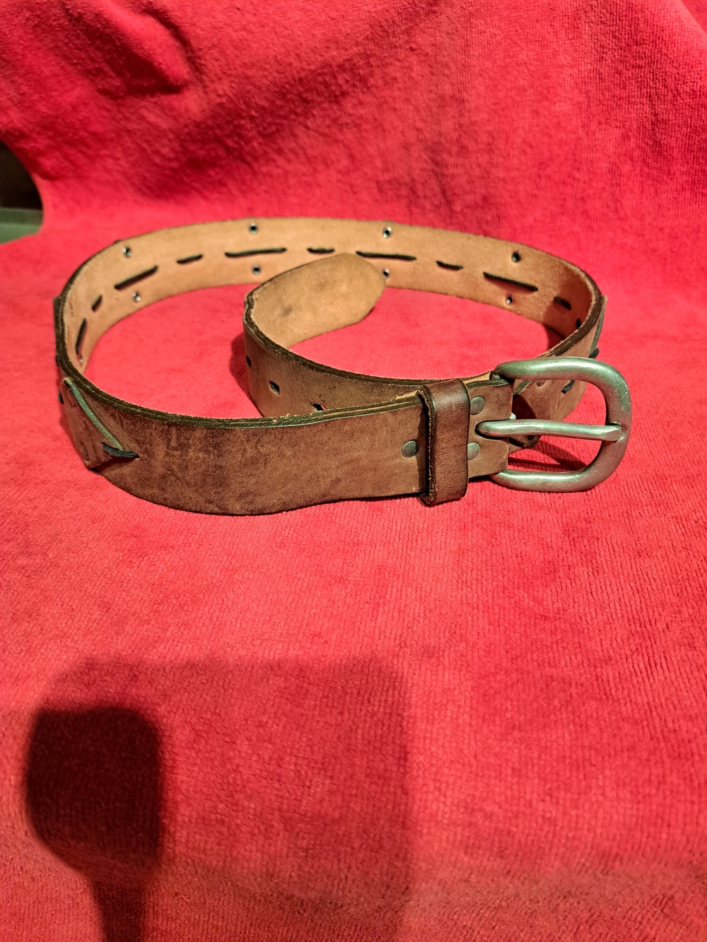 San Diego Hat Company Brown Suede Belt with Brushed Silver Buckle